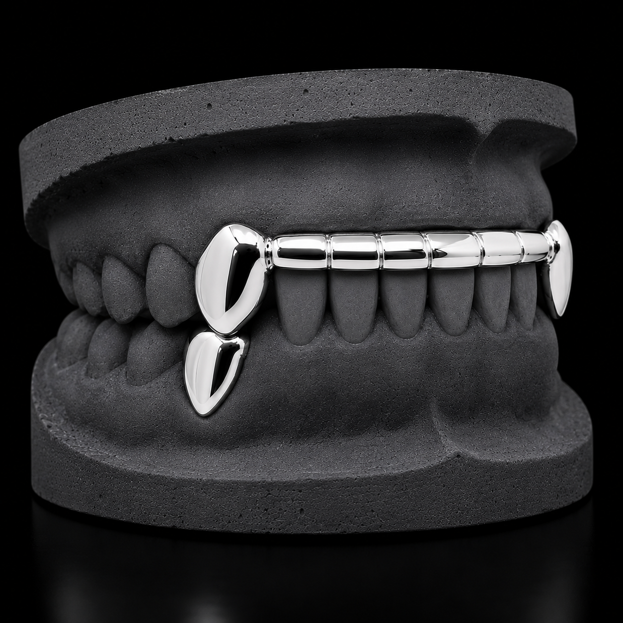Custom 925 Solid Sterling Silver Front Bar Tip Covering Hand Made Grillz
