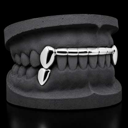 Custom 925 Solid Sterling Silver Front Bar Tip Covering Hand Made Grillz