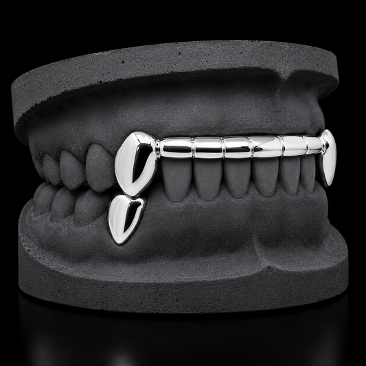 Custom 925 Solid Sterling Silver Front Bar Tip Covering Hand Made Grillz