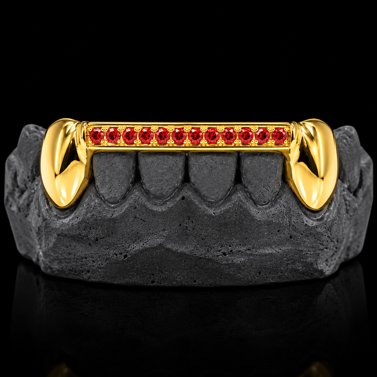 Customizable Any Color Gemstone One Row Bar Gold Grillz