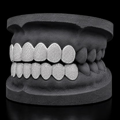 925 Solid Sterling Silver Diamond Dust Cut Custom Grillz