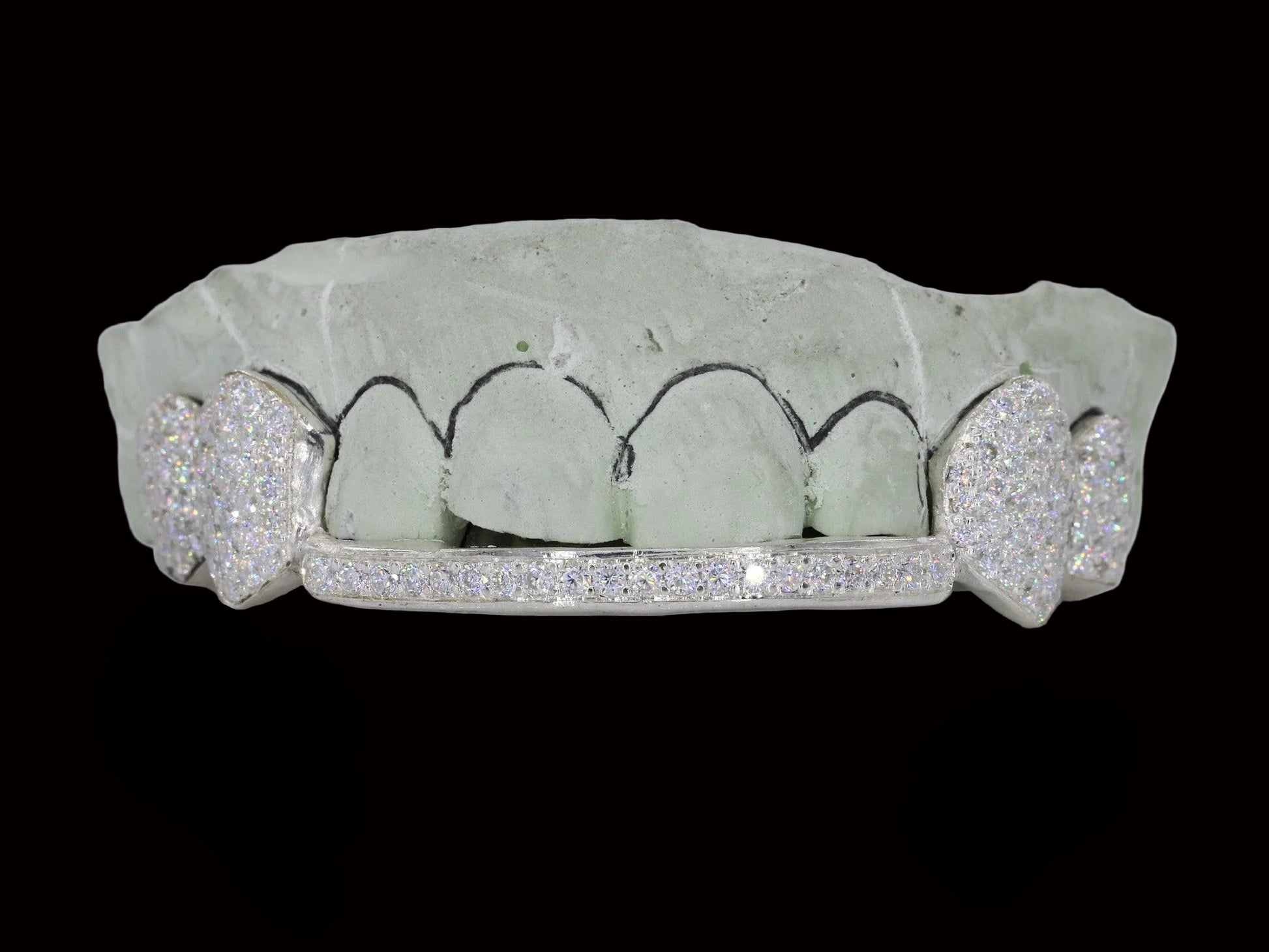 Diamond Fangs & Bar VVS Moissanite Diamond Grillz