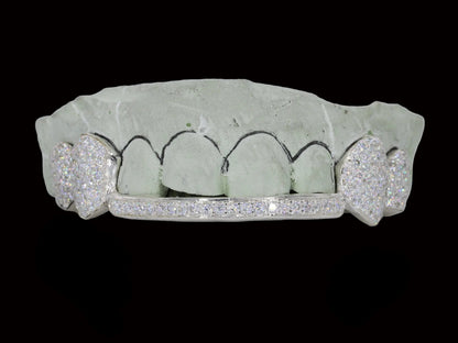 Diamond Fangs & Bar VVS Moissanite Diamond Grillz