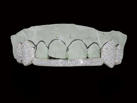 Diamond Fangs & Bar VVS Moissanite Diamond Grillz