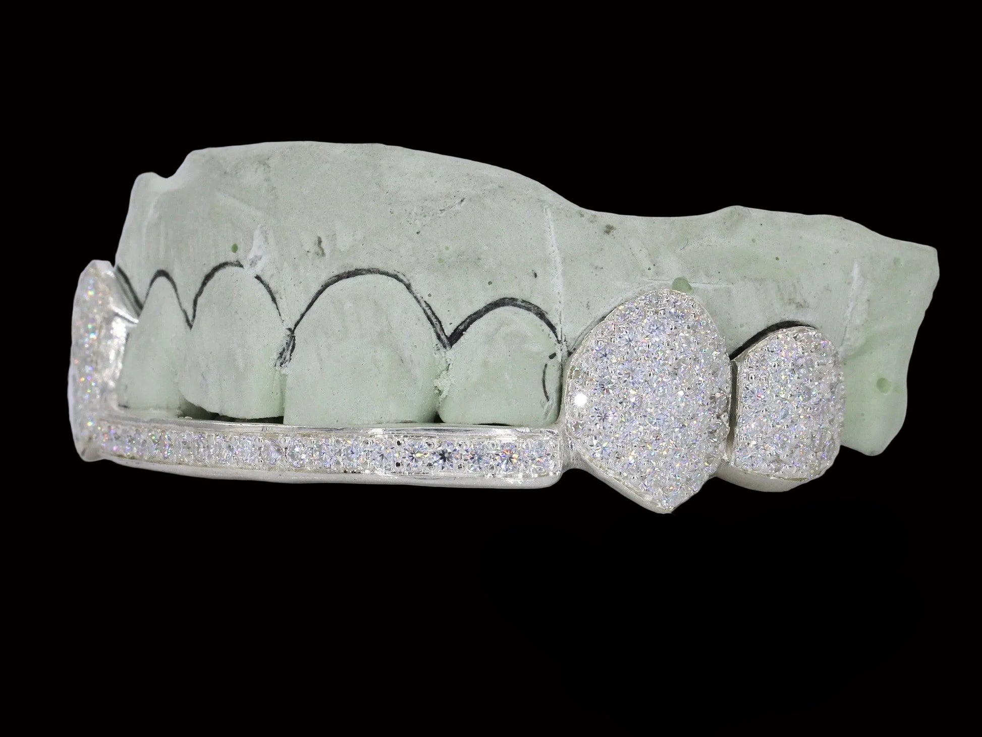 Diamond Fangs & Bar VVS Moissanite Diamond Grillz