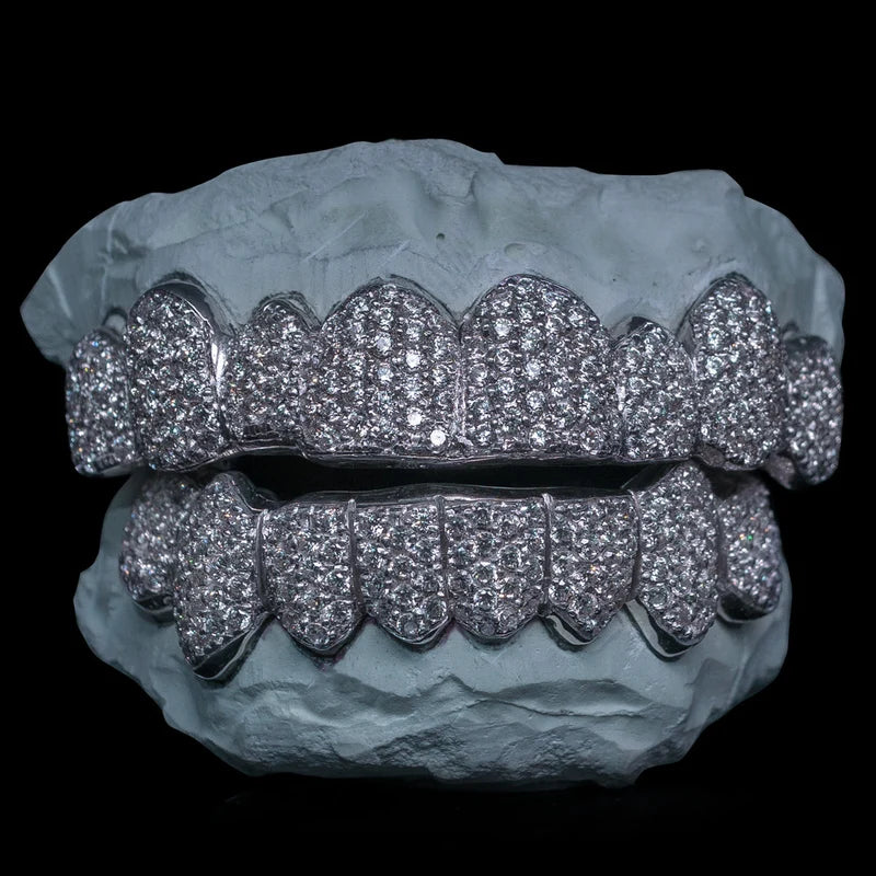 Custom Iced VVS Moissanite Zig Zag Setting Grillz