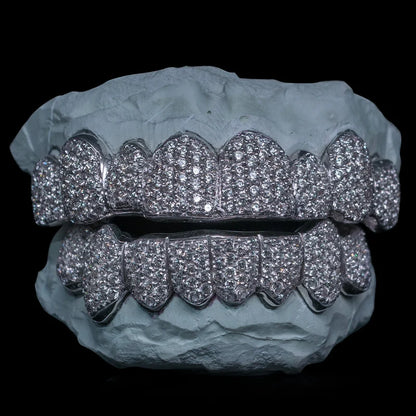 Custom Iced VVS Moissanite Zig Zag Setting Grillz