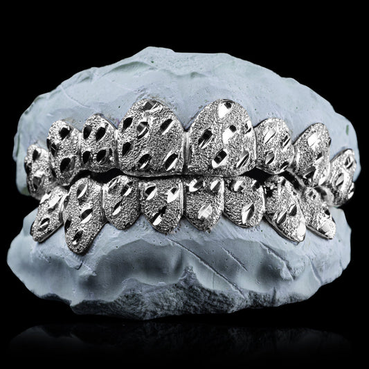 Solid .925 Sterling Silver Nugget Cut Grillz