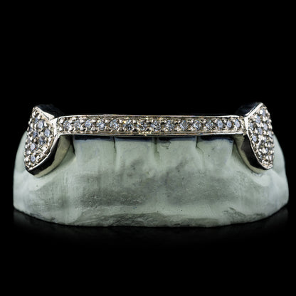 Solid Iced 6 Teeth Connecting Bridge Grillz Bar