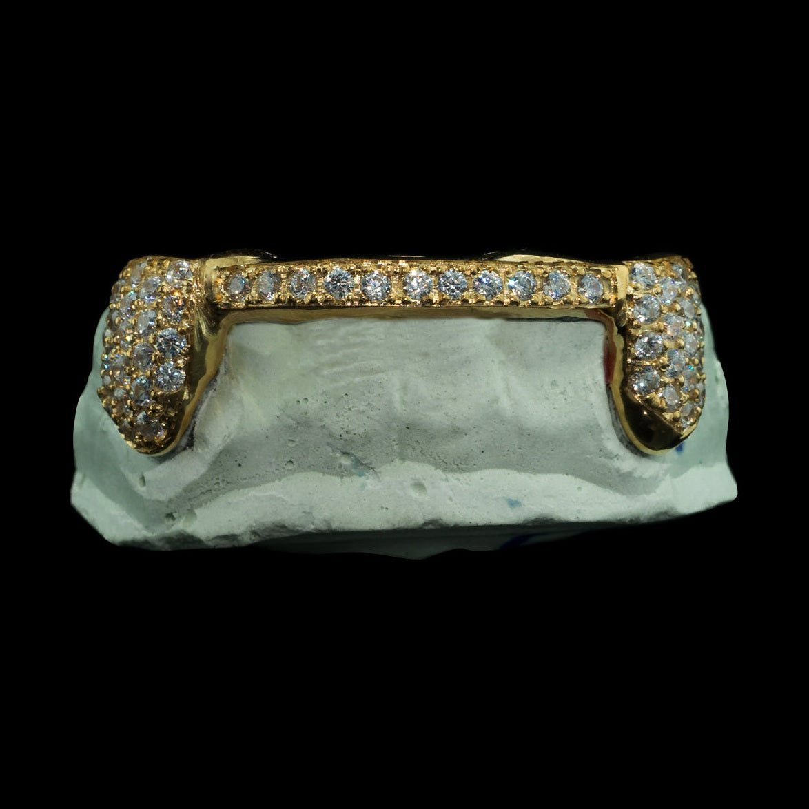 Solid Iced 6 Teeth Connecting Bridge Grillz Bar