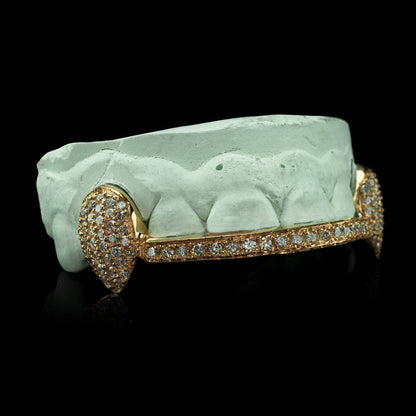 Solid Iced 6 Teeth Connecting Bridge Grillz Bar