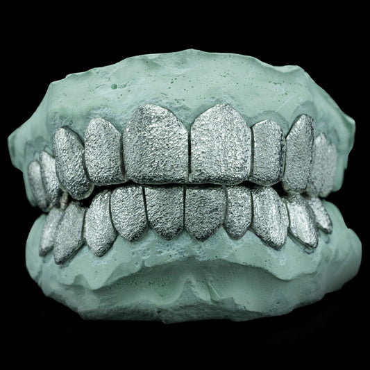 Solid .925 Sterling Silver Diamond Dust Grillz