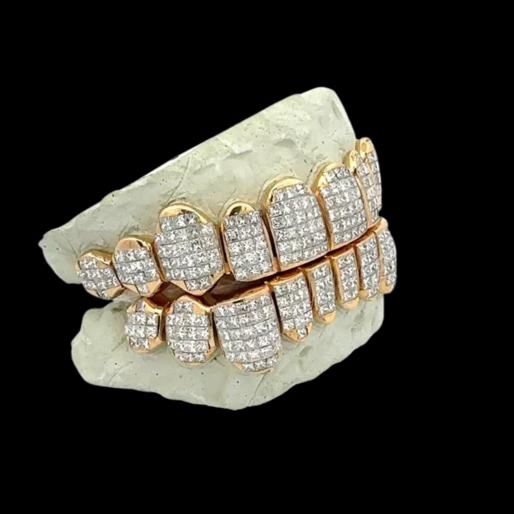 Diamond Grillz Invisible Set Princess Cut - Natural Sii Quality