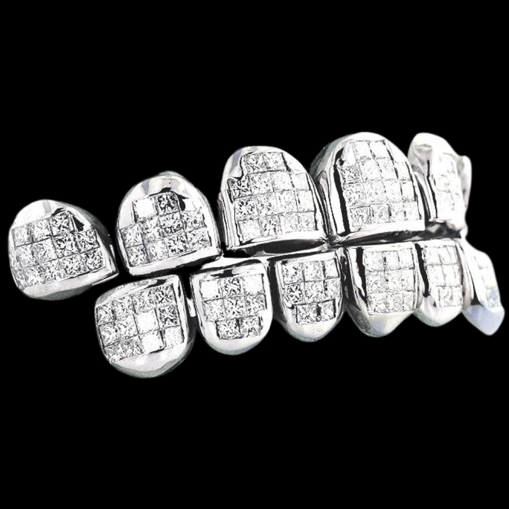 18k Hand Set Diamond Grillz