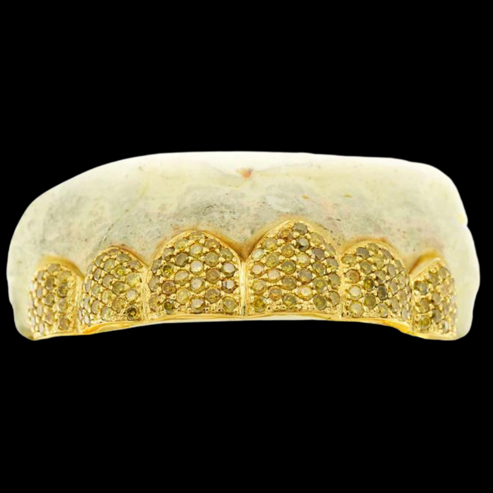 12 Teeth Round Diamond Open Face Grillz