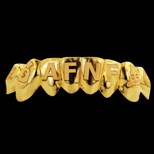 4 Engraved Teeth Grillz.