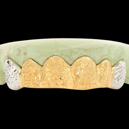 6 Piece Deep Cut Nugget Grillz with Diamond Dust and Cuts.