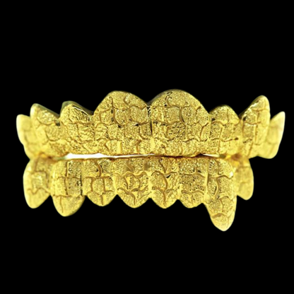 16 Piece Deep Cut Diamond Dust Gold Grillz.