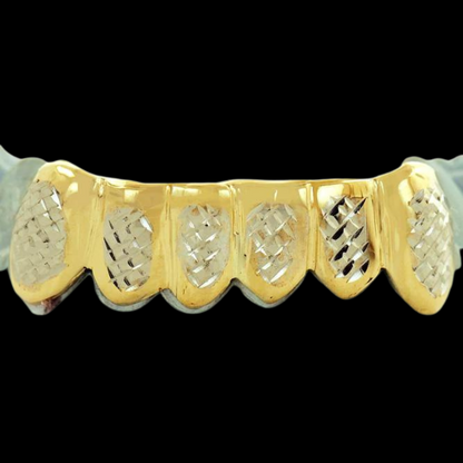 2 Solid 10k Yellow Gold Teeth without Back Bar .