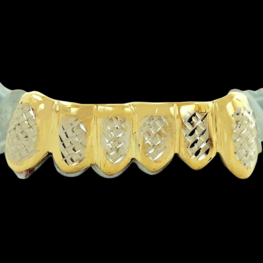 2 Solid 10k Yellow Gold Teeth without Back Bar 