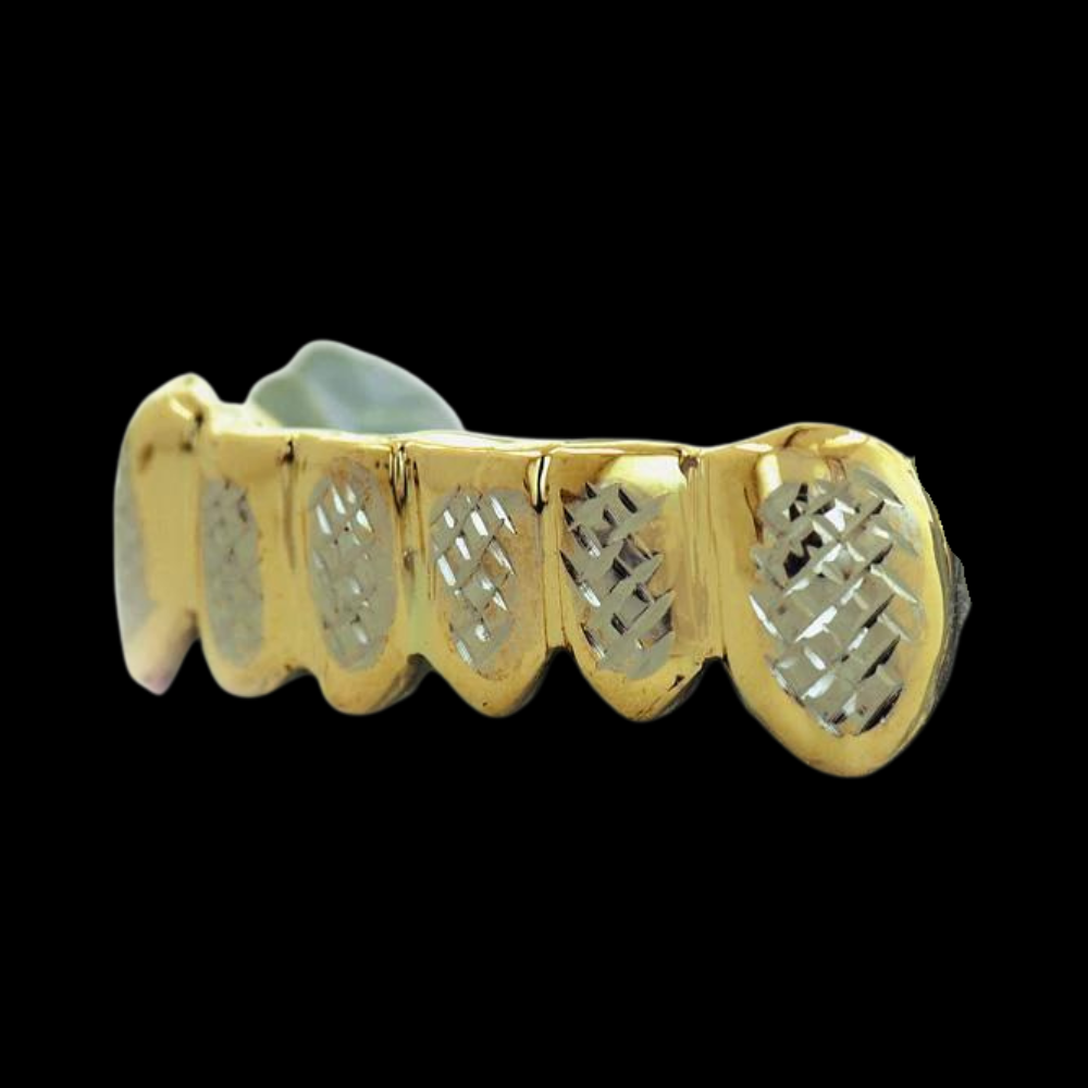 2 Solid 10k Yellow Gold Teeth without Back Bar 