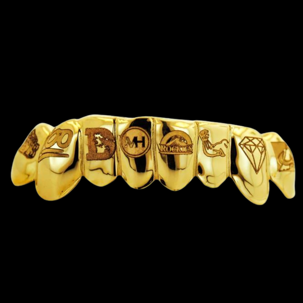 2 Engraved Teeth Grillz