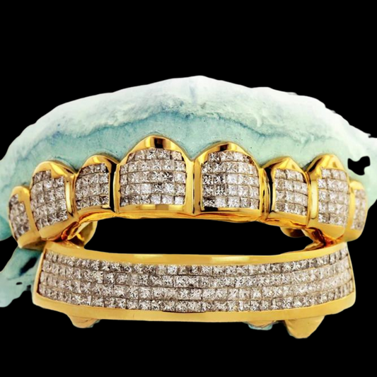 Travis Scott Custom Handset Princess Cut Invisible Set Grillz