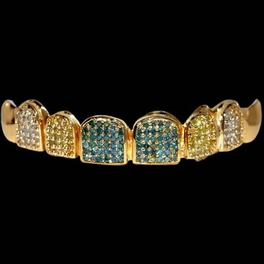 Prong Block Princess Cut Diamond Grillz