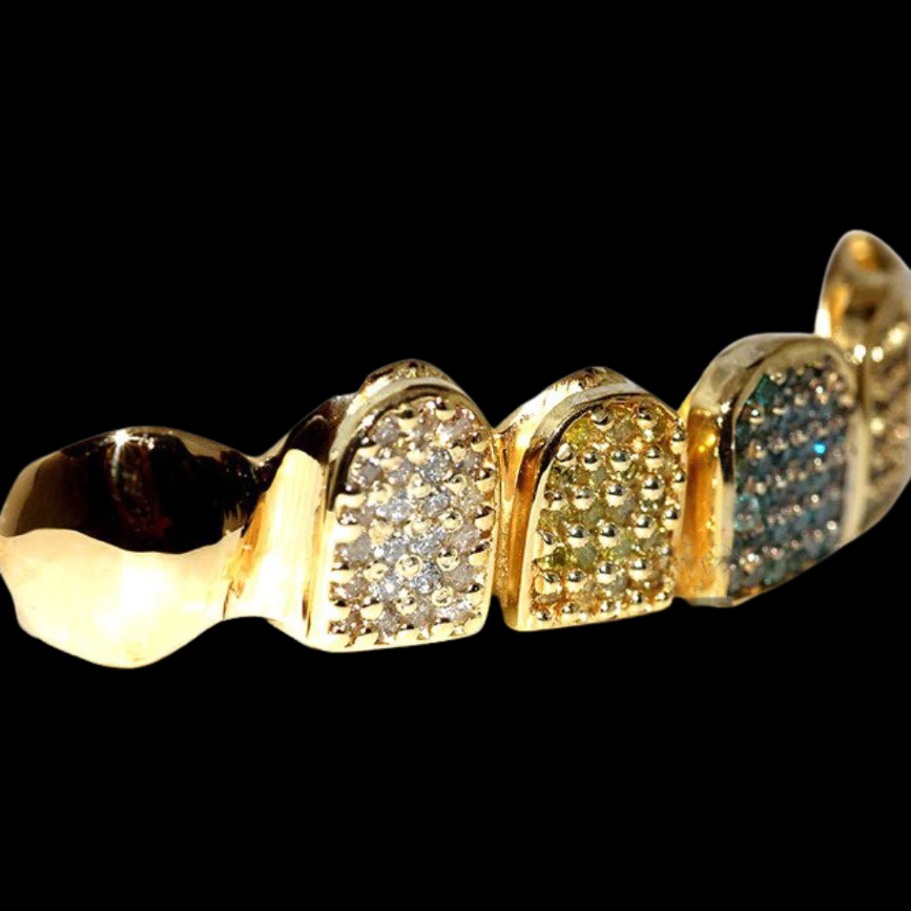 Prong Block Princess Cut Diamond Grillz