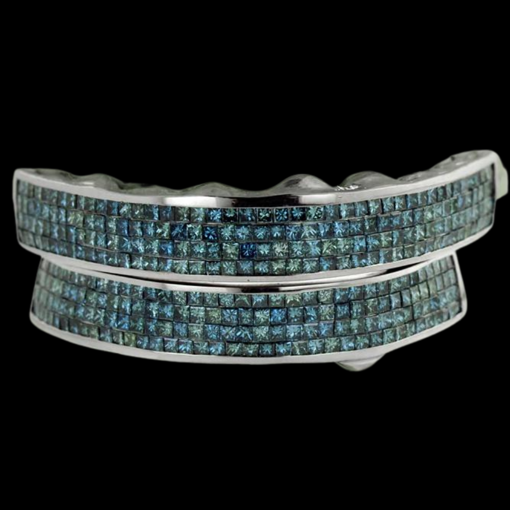 Blue Magic 4 Row Hand Set Diamond Grillz