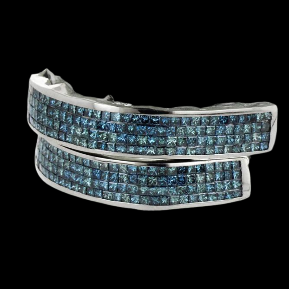 Blue Magic 4 Row Hand Set Diamond Grillz