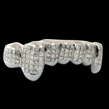 Skate 8 Piece Princess Cut Invisible Handset Diamond Grillz