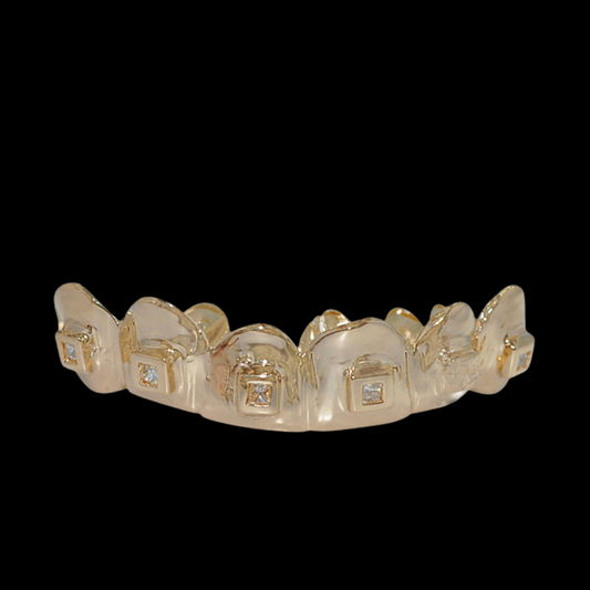 6 Teeth Pave Set Grillz with Diamonds