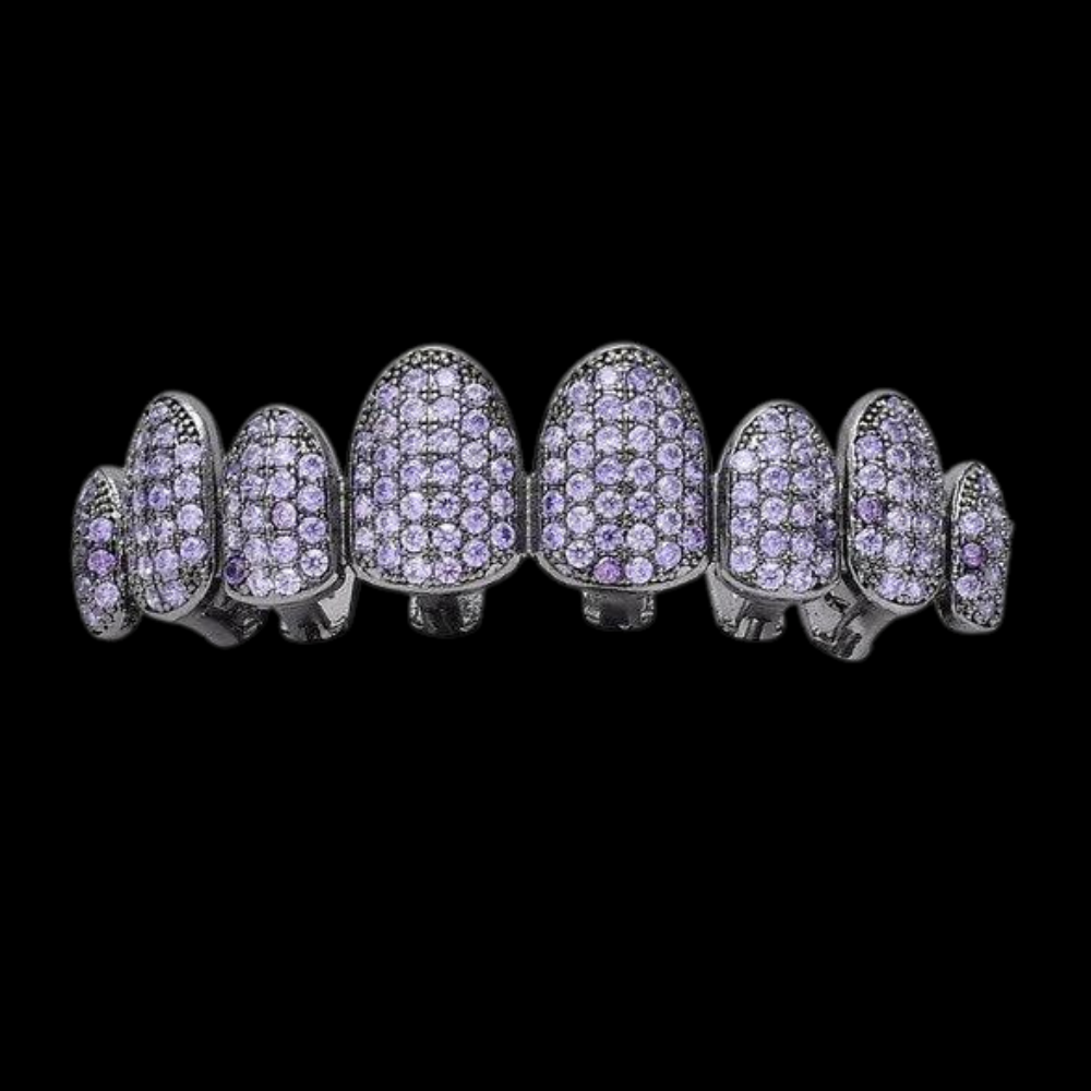 Custom Any Color Gemstone Bussdown (Zig-Zag Setting) Gold Grillz