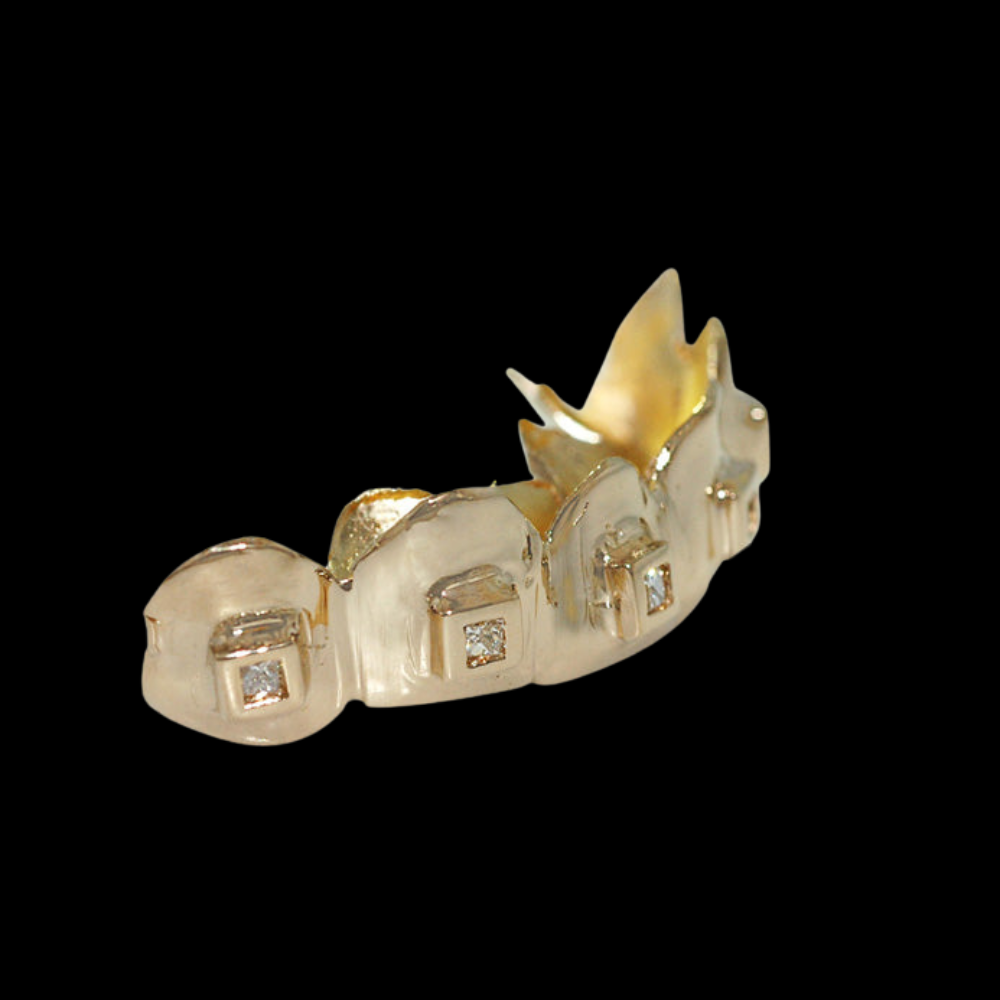 6 Teeth Pave Set Grillz with Diamonds