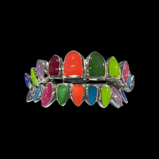 Custom Colored Enamel Gold Grillz