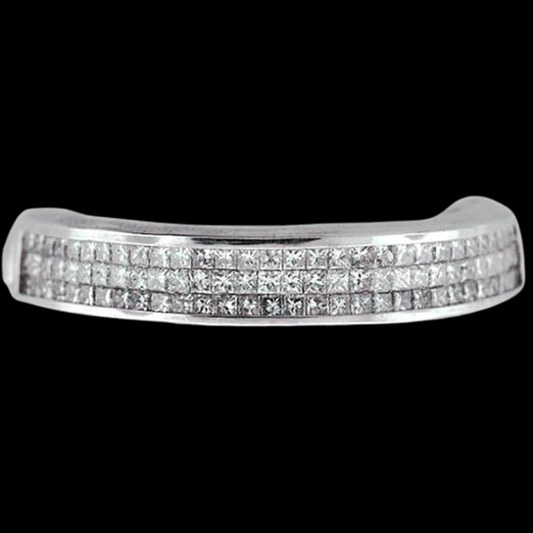 Princess Cut Invisible Set White Diamond Grillz