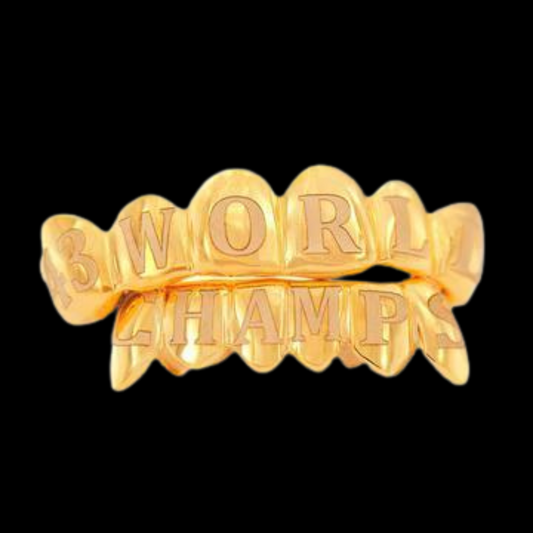 6 Top & 6 Bottom World Series Teeth Gold Grillz