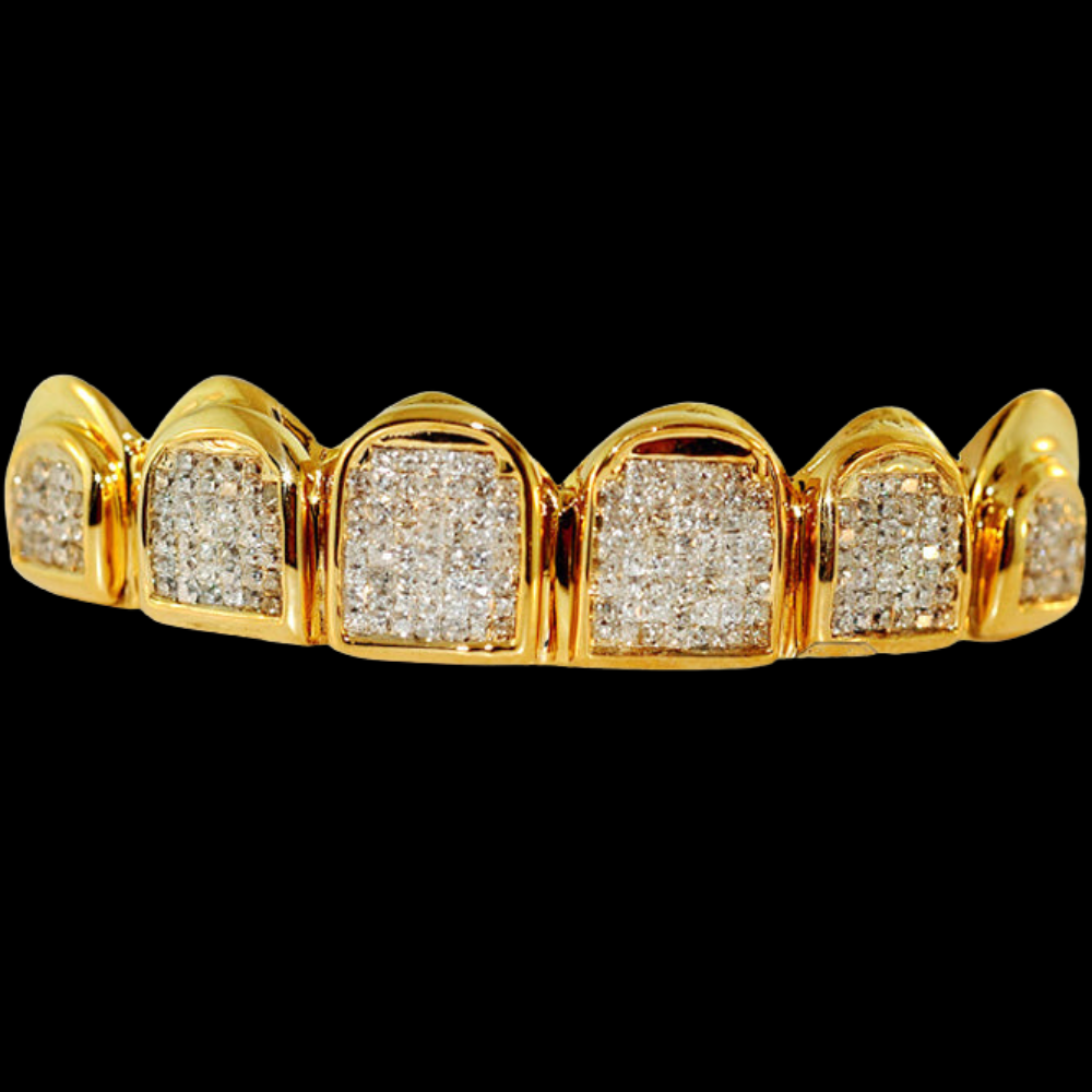 6 Piece Princess Cut Invisible Block Set Diamond Grillz