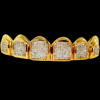 6 Piece Princess Cut Invisible Block Set Diamond Grillz
