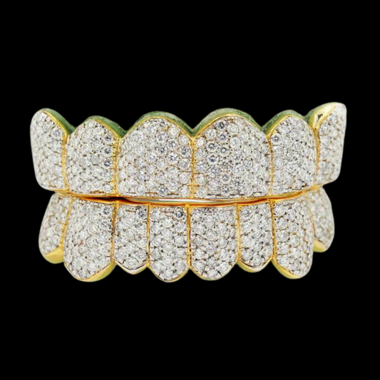 14 Teeth Hand Prong Set Diamond Grillz