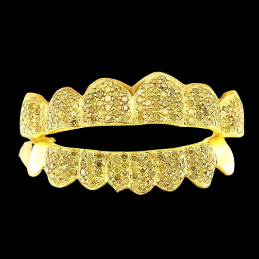 6 Top 8 Bottom Piece Hand Prong Set Diamond Grillz