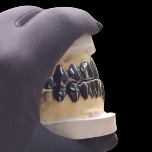 Custom Joker With Black Rhodium Gold Grillz