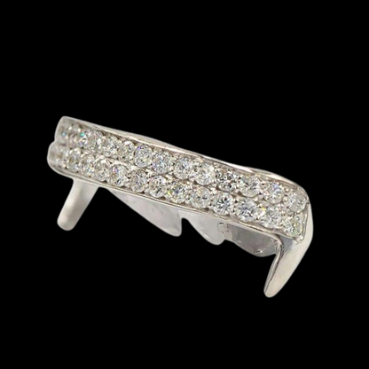 6 Teeth 2 Diamond Row Bar Grillz