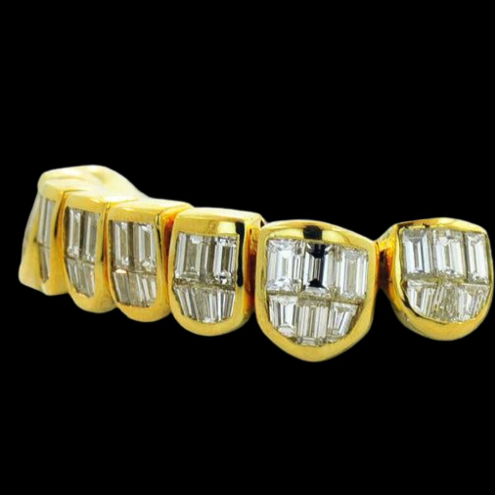 18k Invisible Hand Set Baguette Grillz