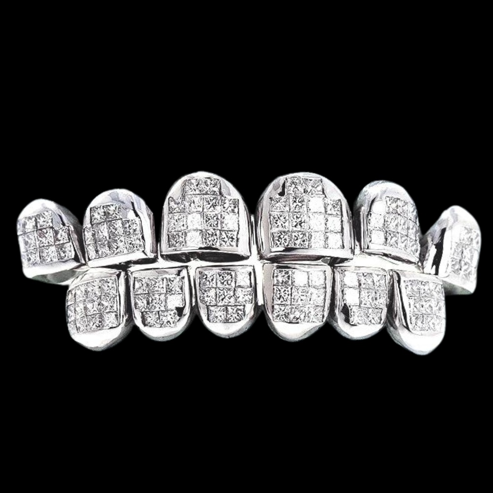 18k Hand Set Diamond Grillz