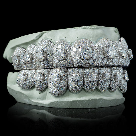 Pointer Stone Center Iced VVS Moissanite Diamond Grillz