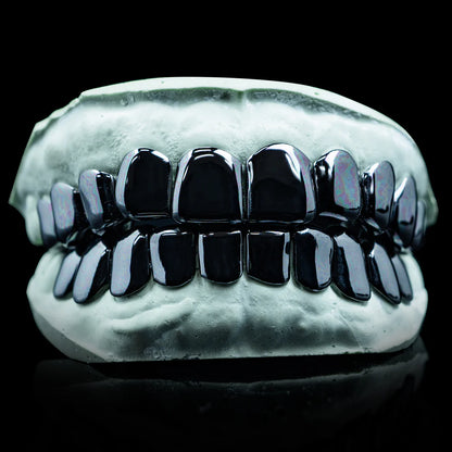 Custom Black E-Coating Solid Deep Cut Grillz