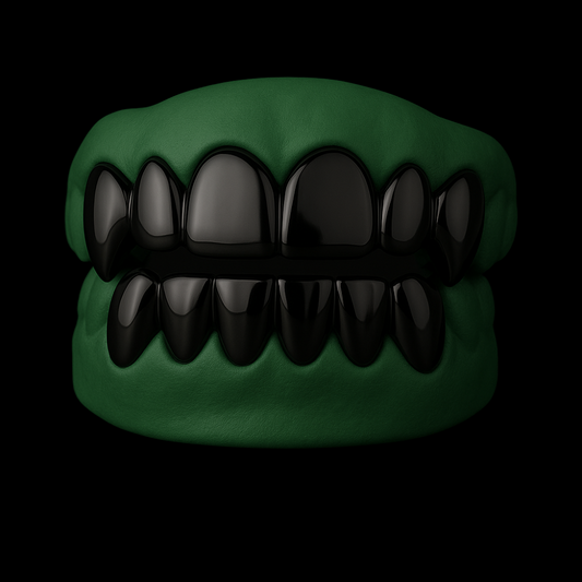 Custom Joker With Black Rhodium Gold Grillz