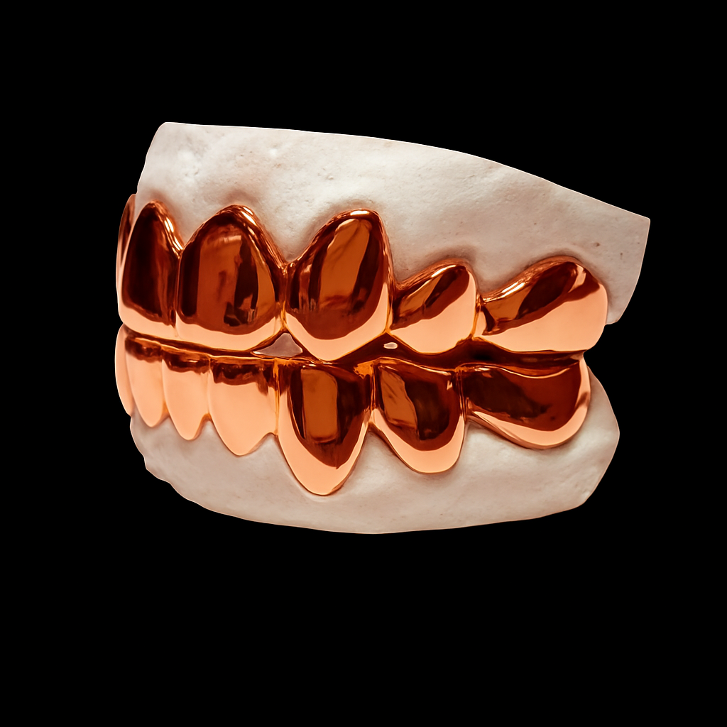 Custom Grillz, 10K Solid Rose Gold Custom Fit Real Grillz